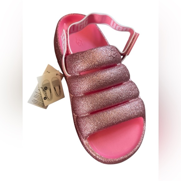 UGG Sport Yeah Pink Glitter Sandals - Picture 9 of 11
